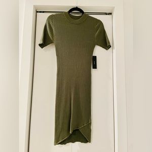 NWT Lulu’s Olive Green Bodycon Ribbed Knit Dress